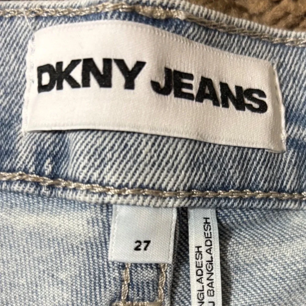 DKNY‎ Jeans Womens High Rise Raw Hem Light Wash Denim Shorts Beach Festival Boho